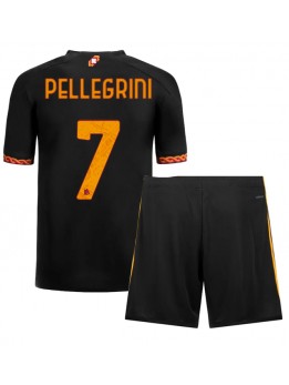 Billige AS Roma Lorenzo Pellegrini #7 Tredjedraktsett Barn 2023-24 Kortermet (+ Korte bukser)